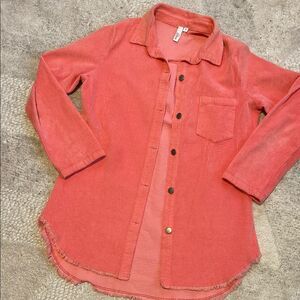 Elan Pink Corduroy Shacket